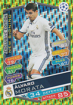 Alvaro Morata Real Madrid 2016/17 Topps Match Attax CL New Signing #S22